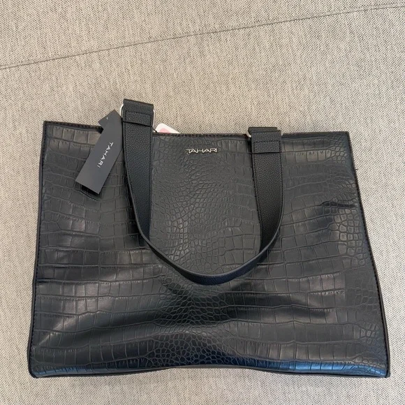 NWT Tahari Vegan Leather Oxford Tote - Picture 2 of 11
